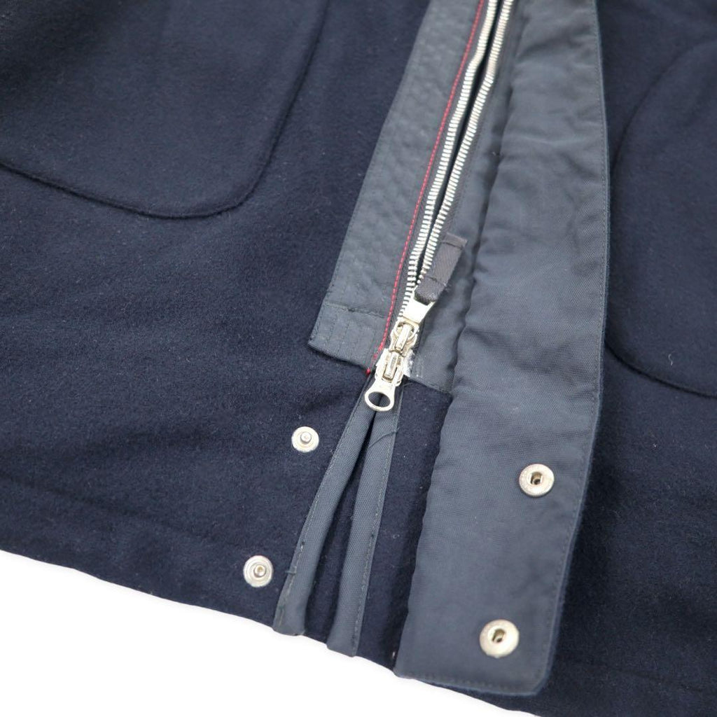NAUTICA Soprabito misto con cappuccio ripiegabile in lana, doppie cerniere, taglia XL, colore blu navy.
