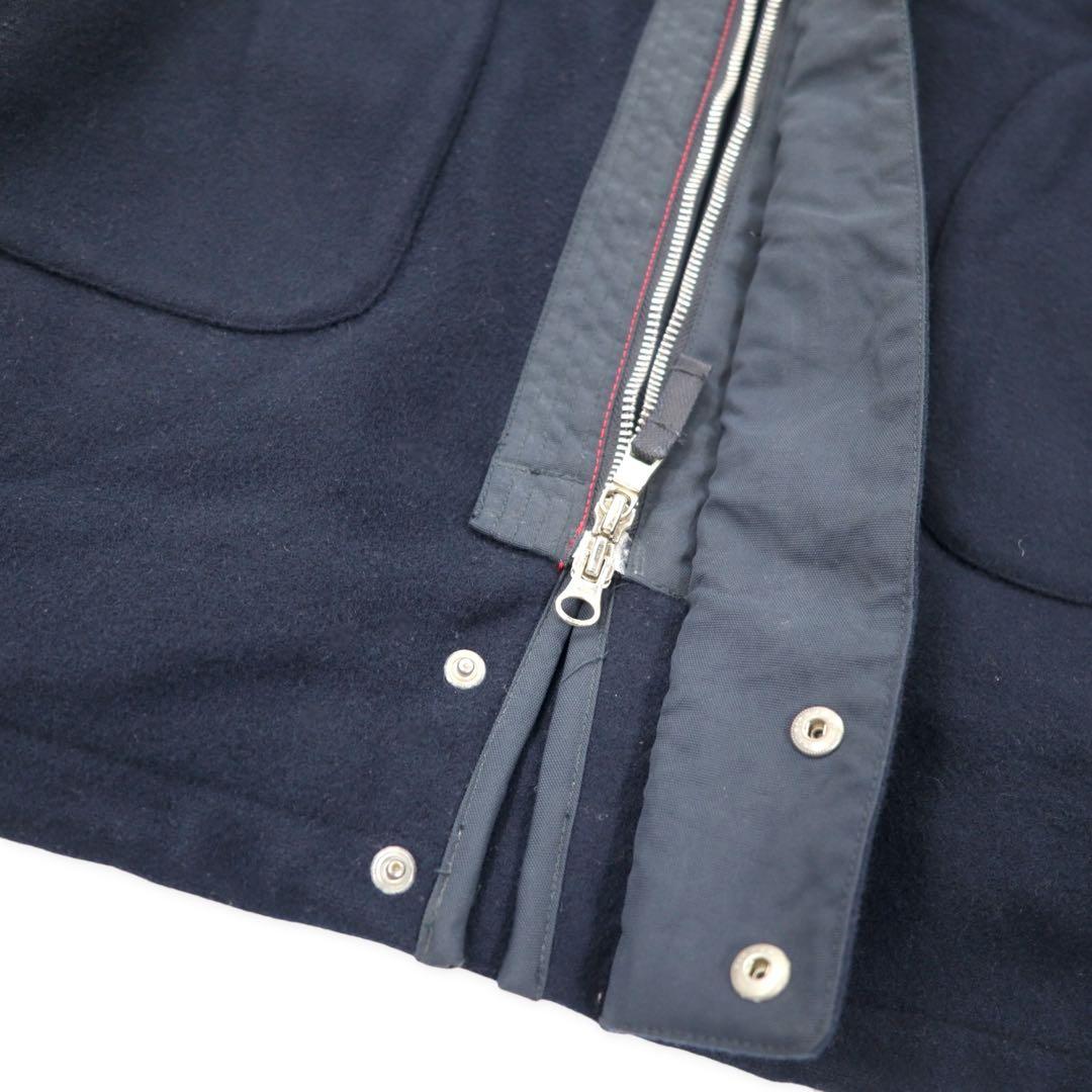 NAUTICA Soprabito misto con cappuccio ripiegabile in lana, doppie cerniere, taglia XL, colore blu navy.