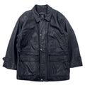 GARBO Giubbotto in pelle Car Coat M Nero Pelle bovina Fodera trapuntata Coulisse