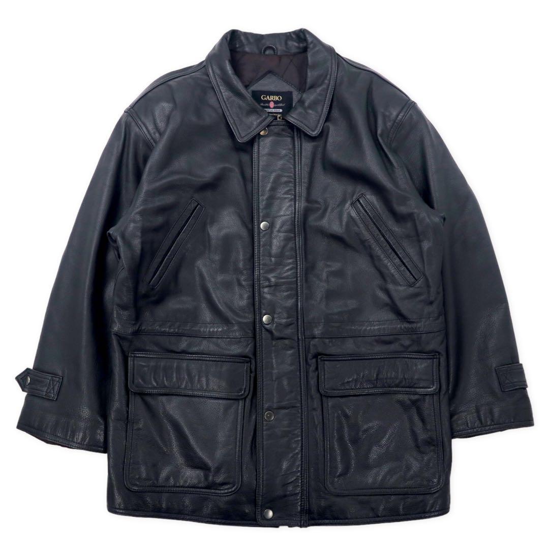 GARBO Giubbotto in pelle Car Coat M Nero Pelle bovina Fodera trapuntata Coulisse