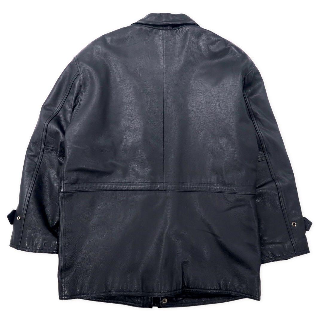 GARBO Giubbotto in pelle Car Coat M Nero Pelle bovina Fodera trapuntata Coulisse