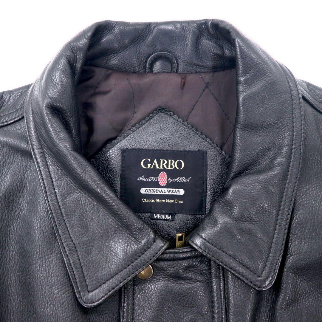 GARBO Giubbotto in pelle Car Coat M Nero Pelle bovina Fodera trapuntata Coulisse
