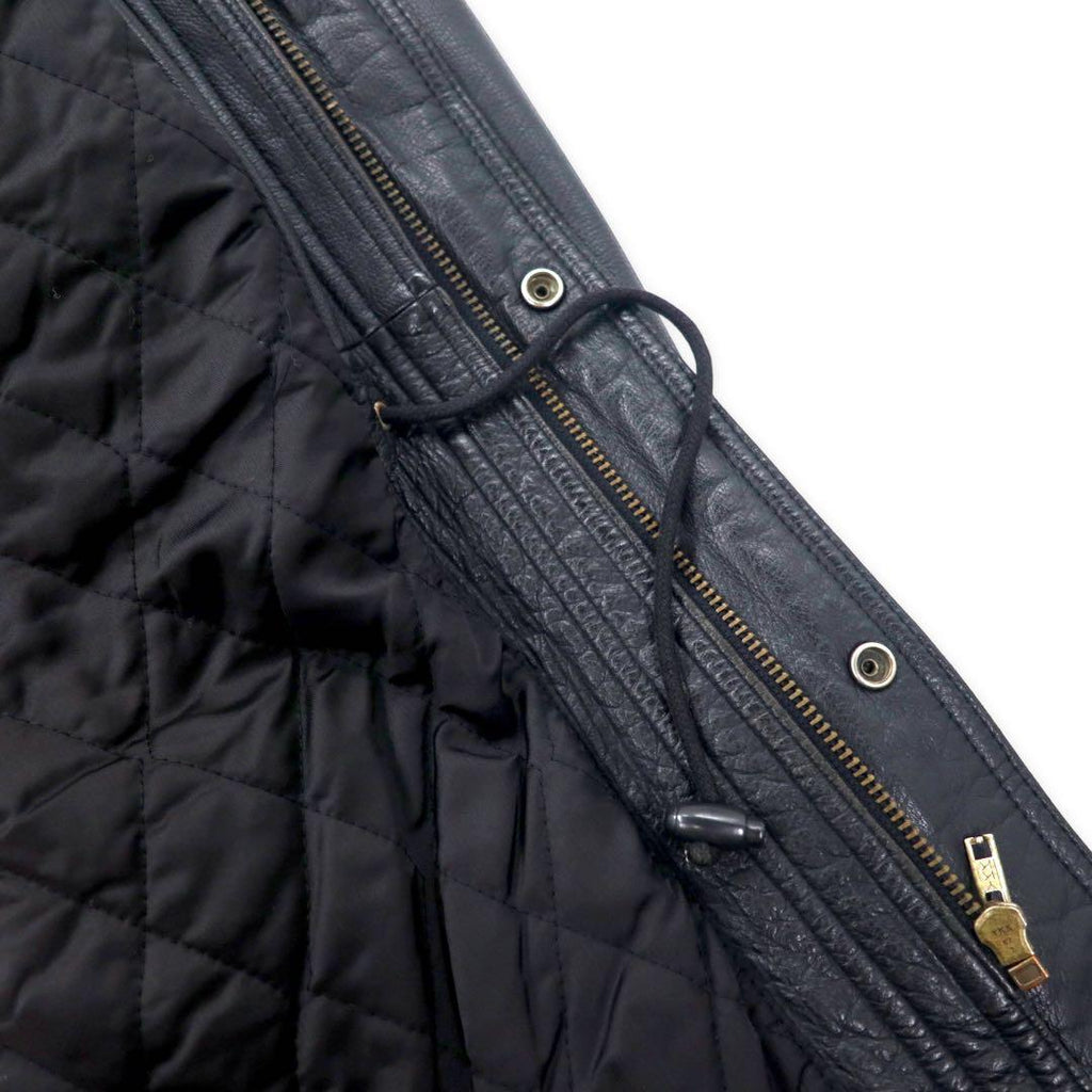 GARBO Giubbotto in pelle Car Coat M Nero Pelle bovina Fodera trapuntata Coulisse