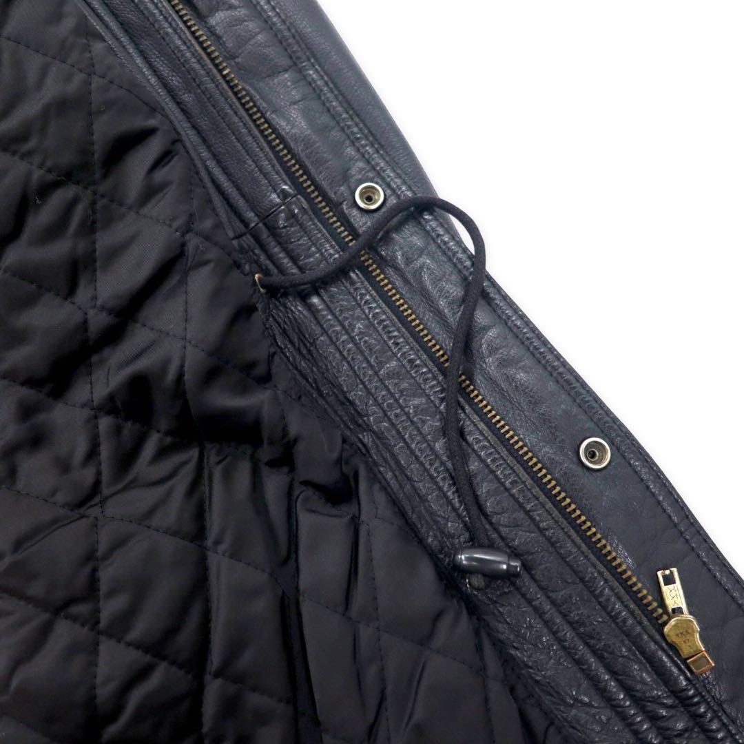 GARBO Giubbotto in pelle Car Coat M Nero Pelle bovina Fodera trapuntata Coulisse
