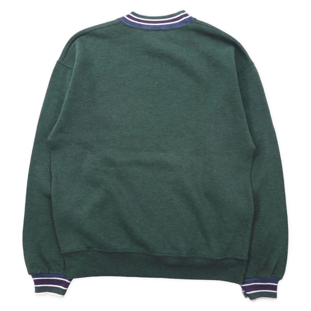 Felpa JERZEES USA anni '90 SUPER SWEATS con bordi a costine, taglia M, verde, cotone, GATLINBURG