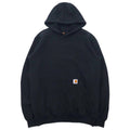 Carhartt, felpa con cappuccio pullover taglia grande, S, nera, cotone, interno felpato, ORIGINAL FIT, prodotta in Honduras