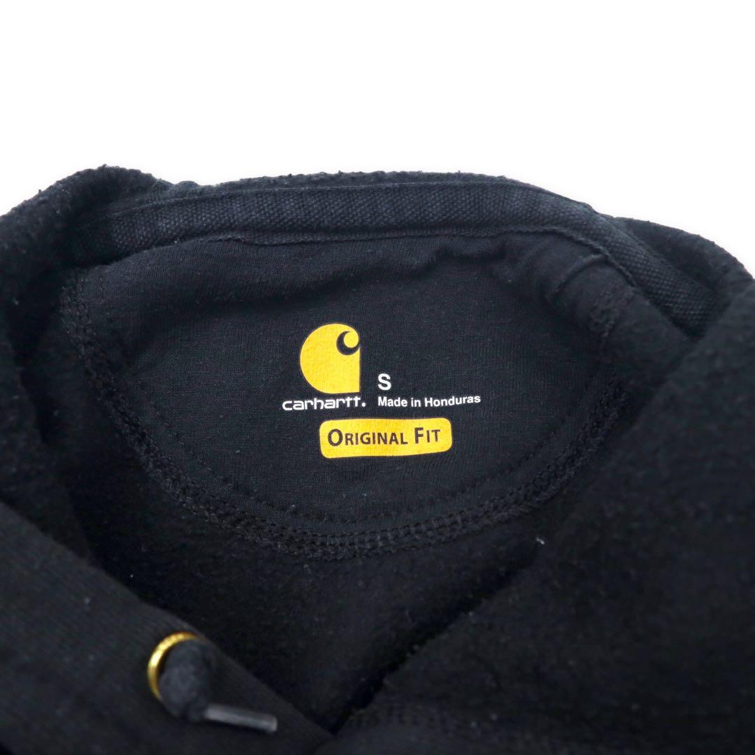 Carhartt, felpa con cappuccio pullover taglia grande, S, nera, cotone, interno felpato, ORIGINAL FIT, prodotta in Honduras