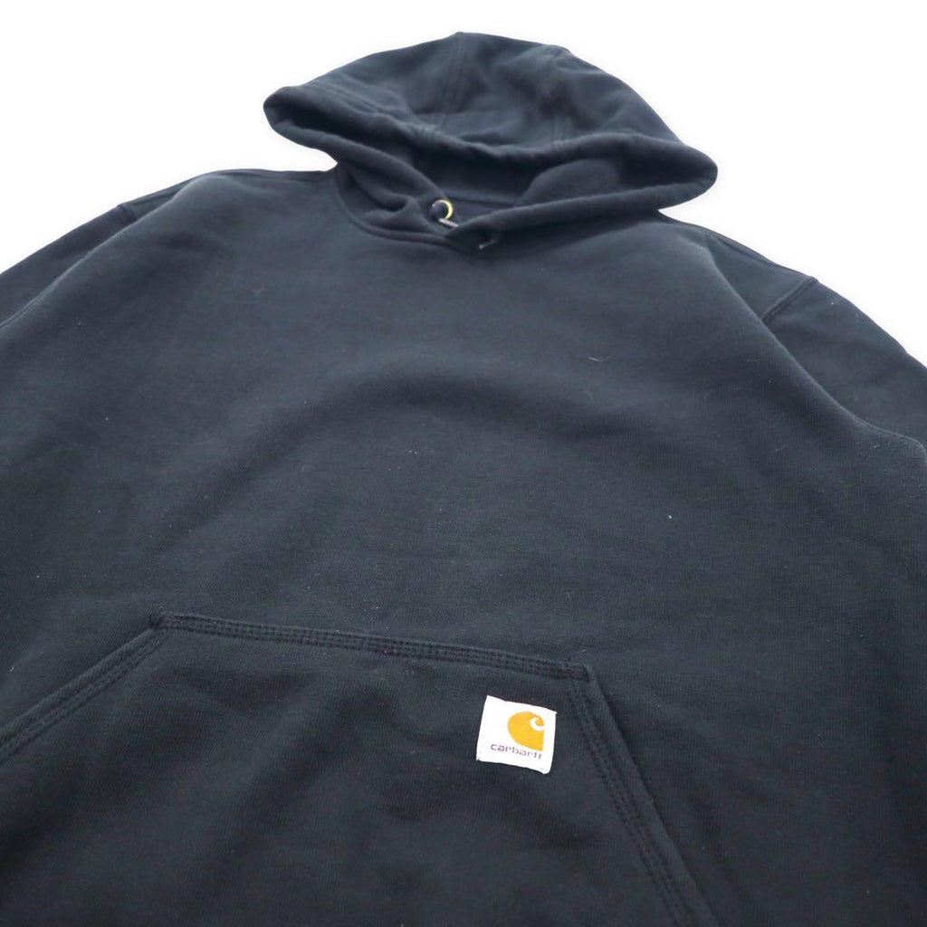 Carhartt, felpa con cappuccio pullover taglia grande, S, nera, cotone, interno felpato, ORIGINAL FIT, prodotta in Honduras