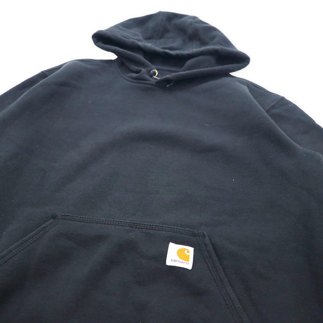 Carhartt, felpa con cappuccio pullover taglia grande, S, nera, cotone, interno felpato, ORIGINAL FIT, prodotta in Honduras