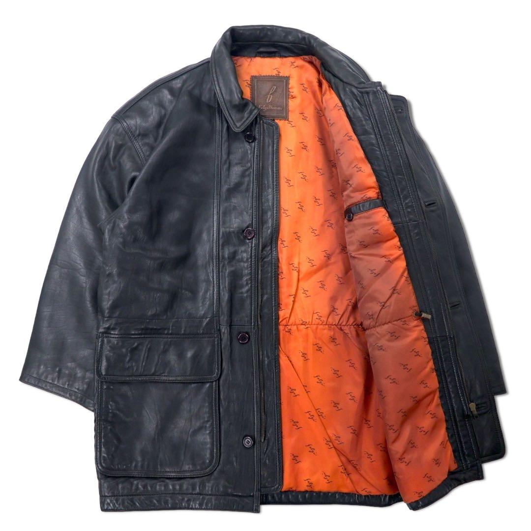 Felgi Homme Montone di agnello, parka in pelle, taglia unica, nero, in pelle d'agnello, cappuccio staccabile