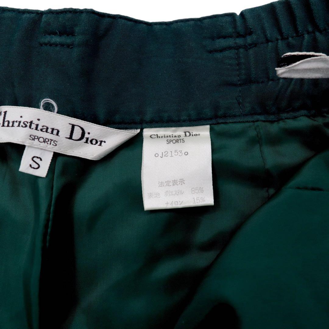 Christian Dior SPORTS Pantaloni a paracadute affusolati S Verde Cangiante Poliestere Vintage