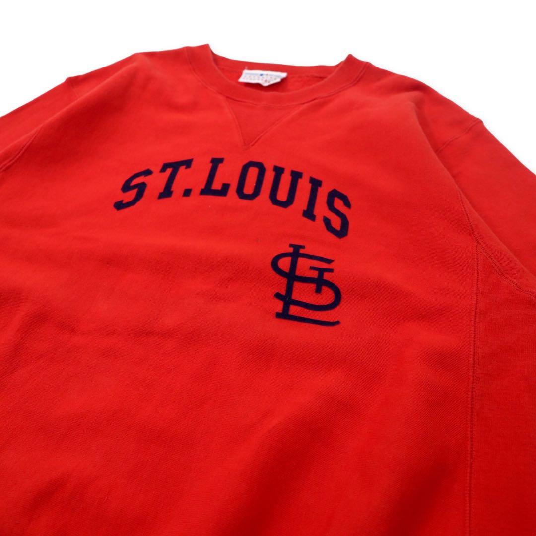 MLB Felpa da baseball XL rossa cotone felpata internamente con inserto a V sul collo, in stile Reverse Weave. ST. LOUIS CARDINALS, taglia grande, MERCE ORIGINALE