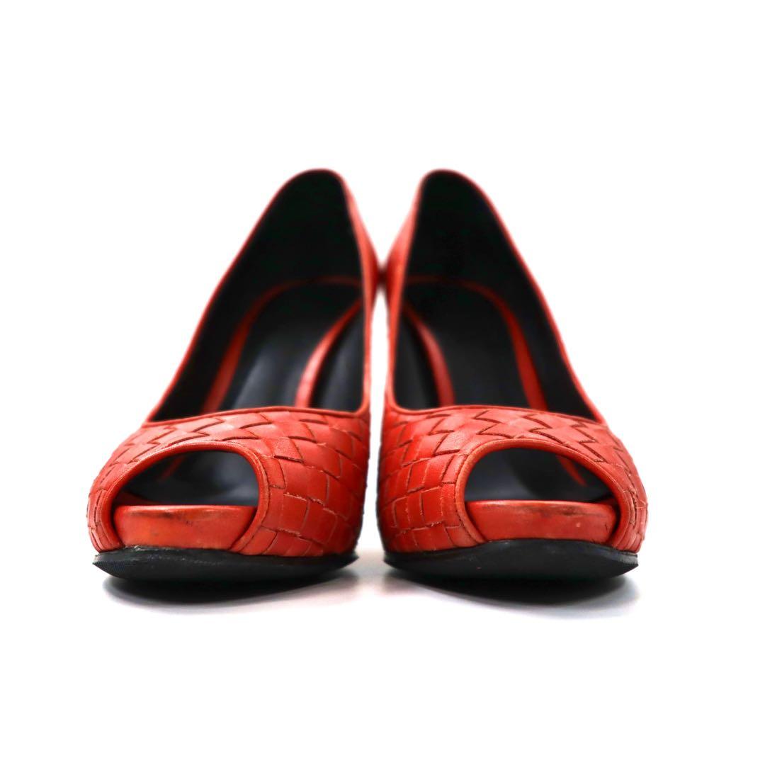 BOTTEGA VENETA Intrecciato, tacchi alti, décolleté open-toe, 24 cm, pelle intrecciata, Made in Italy