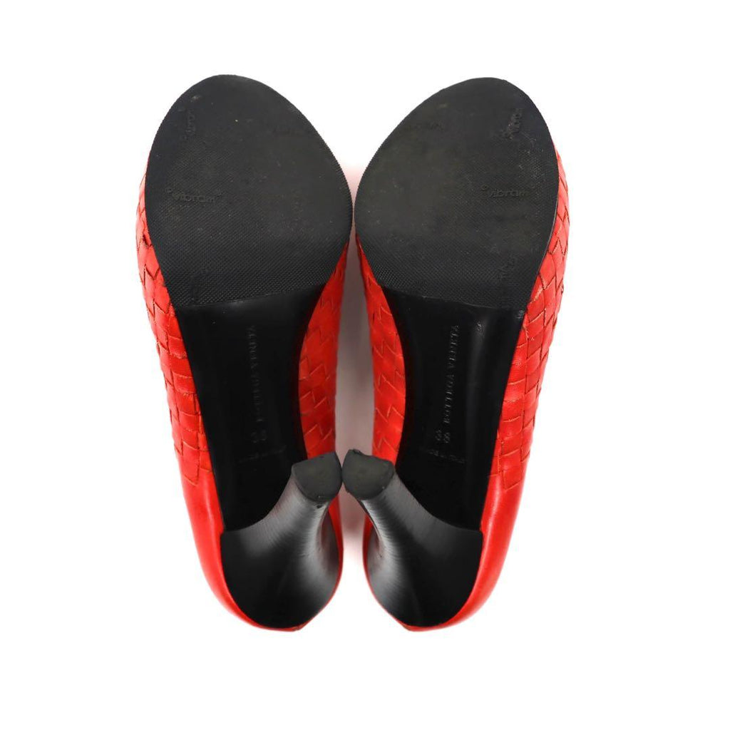 BOTTEGA VENETA Intrecciato, tacchi alti, décolleté open-toe, 24 cm, pelle intrecciata, Made in Italy