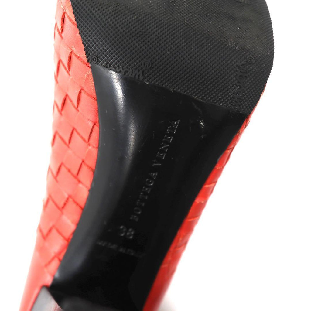 BOTTEGA VENETA Intrecciato, tacchi alti, décolleté open-toe, 24 cm, pelle intrecciata, Made in Italy