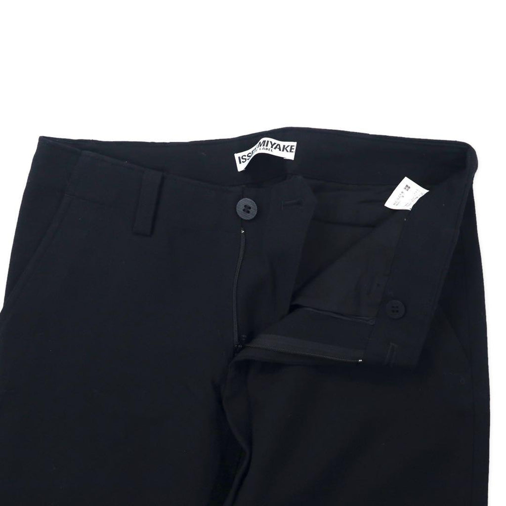 ISSEY MIYAKE WHITE LABEL Pantaloni a gamba svasata 2 Nero Lana Gabardine IM34FF585 Fabbricato in Giappone