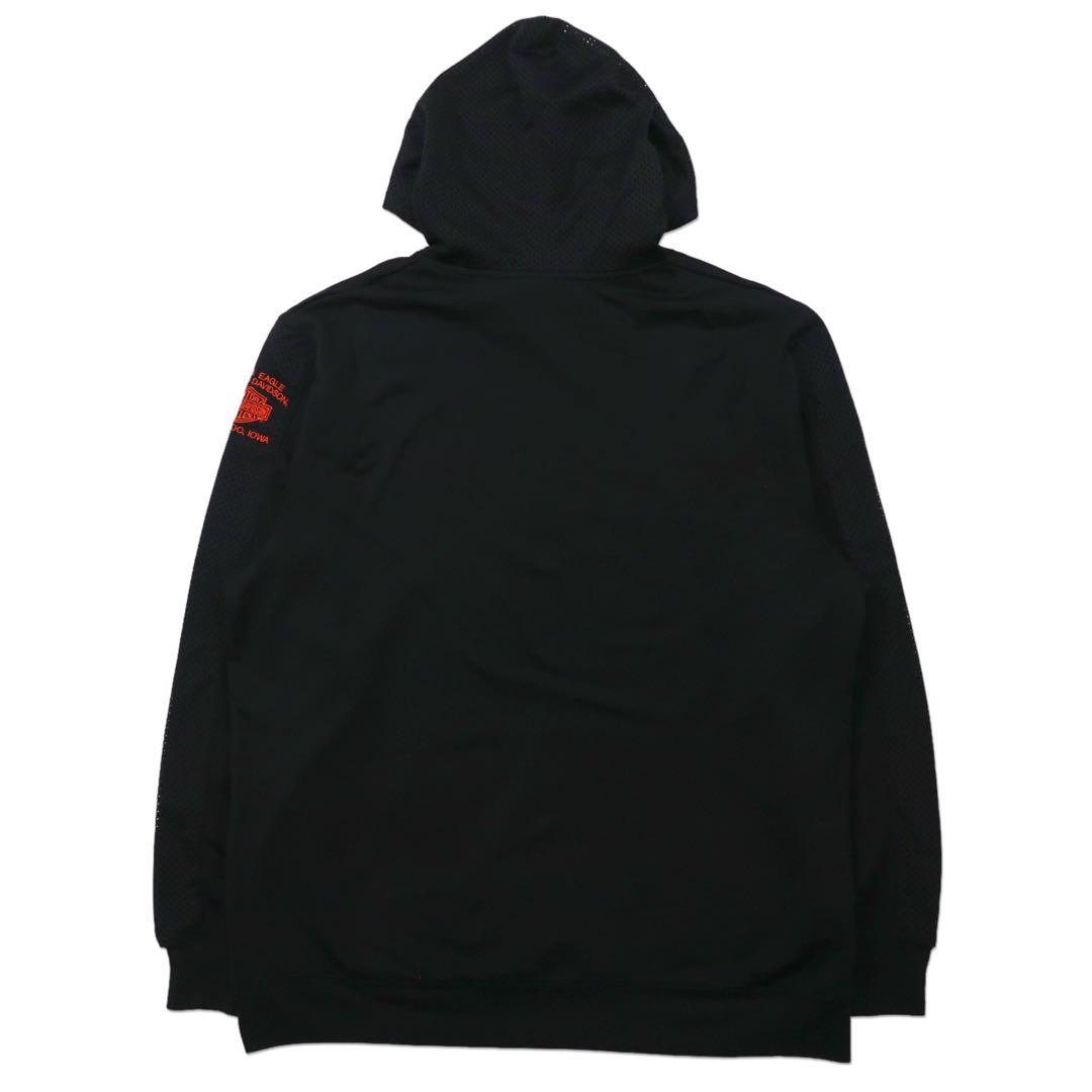Felpa con cappuccio pullover HARLEY DAVIDSON con stampa logo, taglia XL, nera, inserti in mesh, traforata, oversize