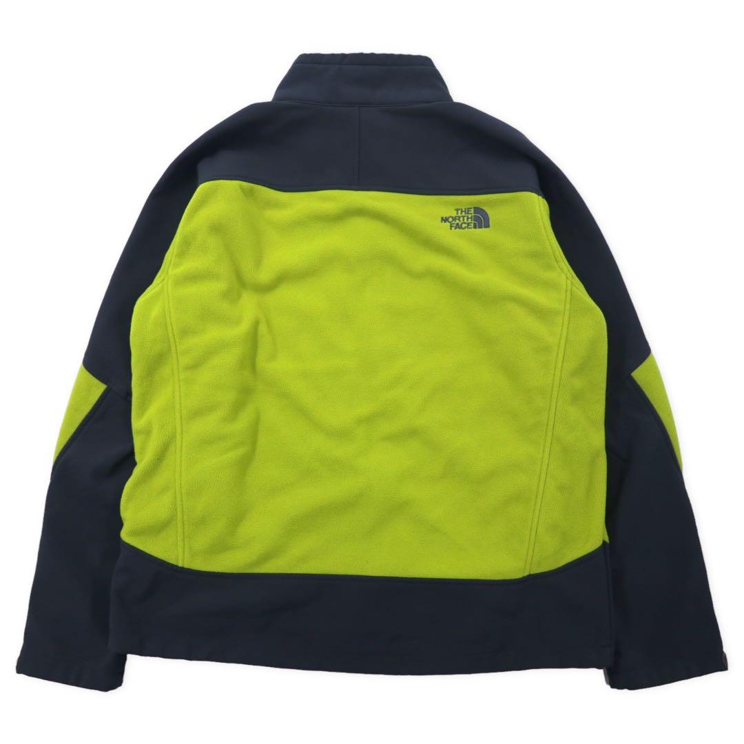 THE NORTH FACE ウインドストッパー フリースジャケット L グリーン グレー ポリエステル ロゴ刺繍 WINDSTOPPER