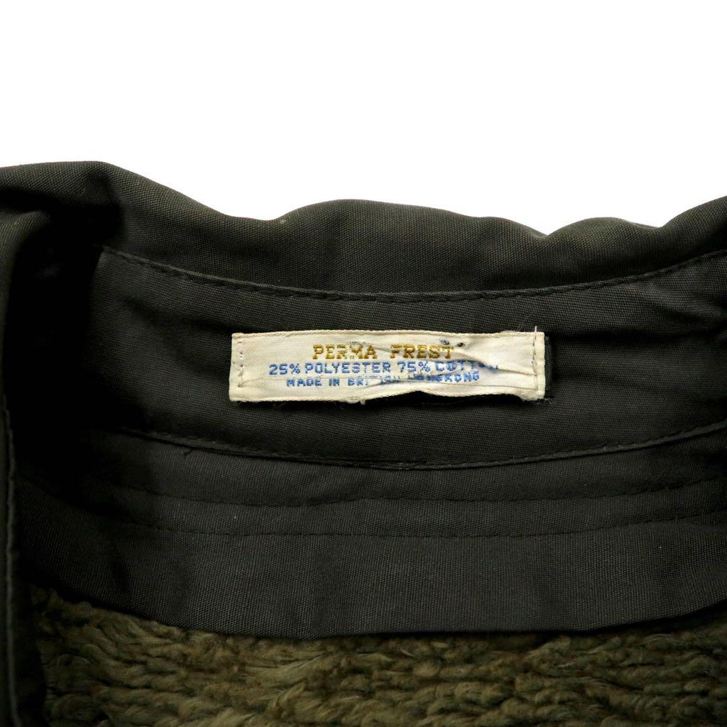 KIRBY HALL CLOTHES 60年代 ステンカラーコート 42R カーキ コットン PERMA PREST ボアライナー着脱式 British Hong Kong