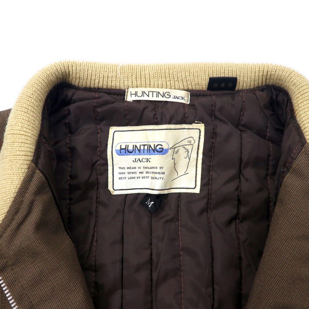 HUNTING JACK Anni '80 Giacca da Volo M Marrone Poliestere Fodera Trapuntata Fabbricato in Giappone