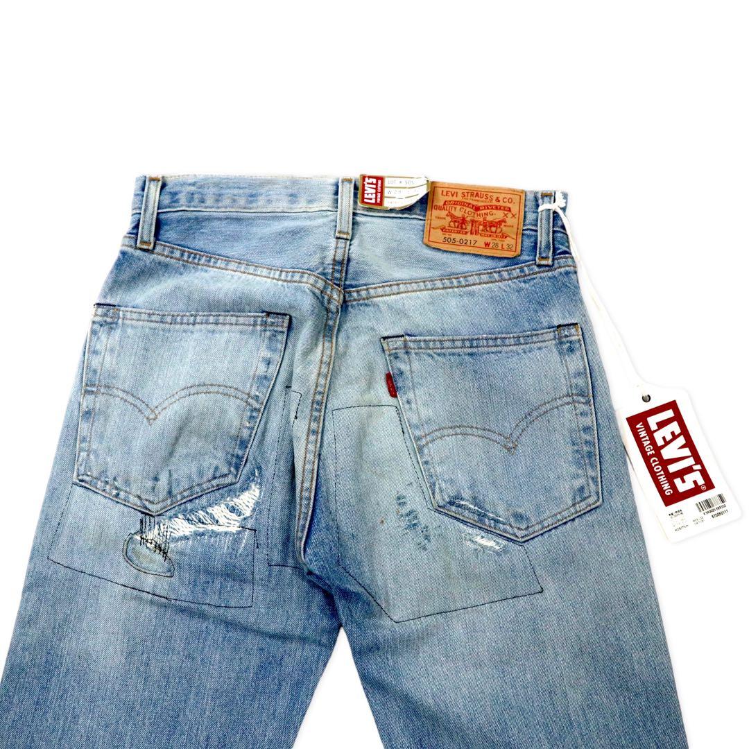 LVC (LEVI'S VINTAGE CLOTHING) 1967 Reissue 505 Jeans 28 Blue Big E Repaired Selvedge TRESTLES Made in Turkey Unused