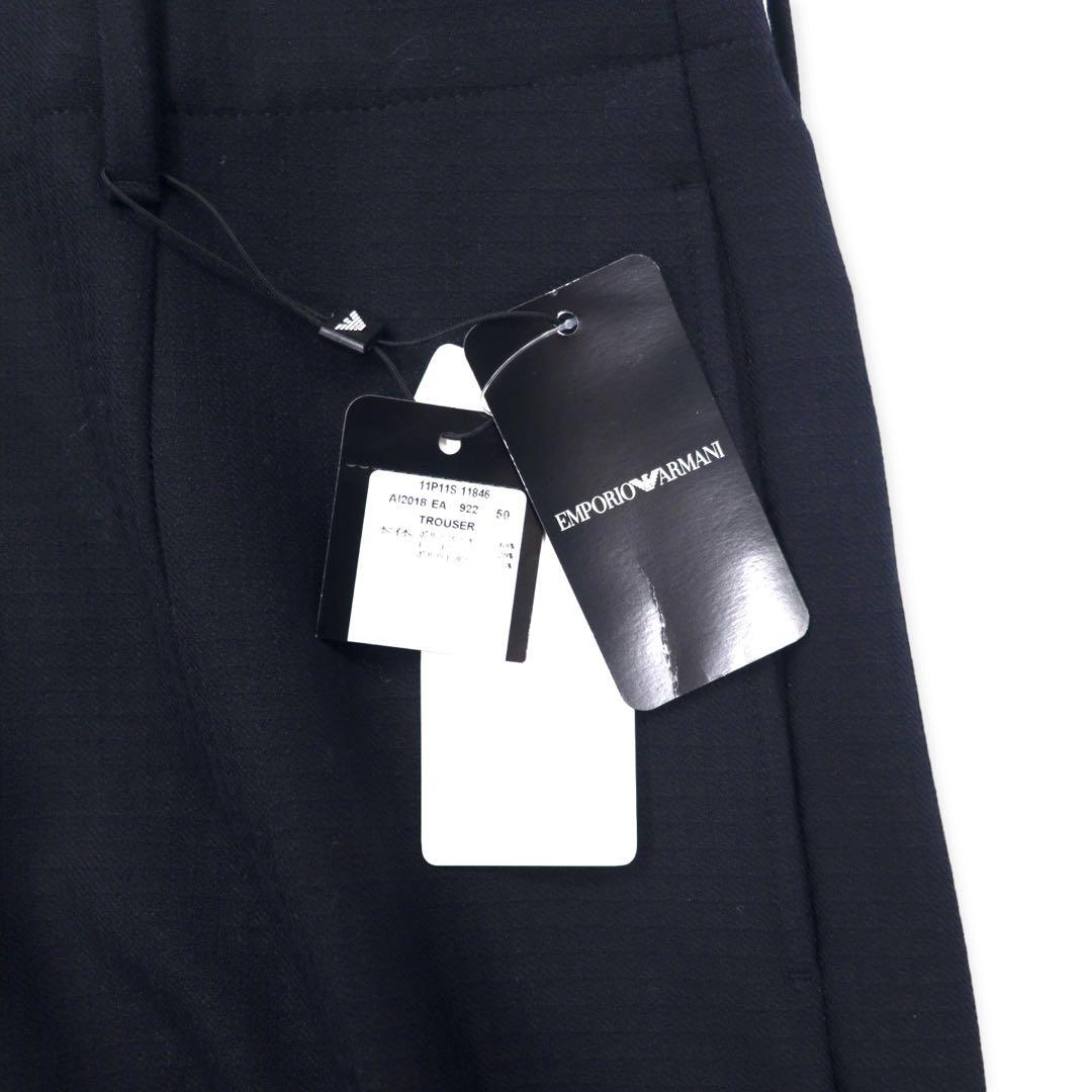 EMPORIO ARMANI Pantaloni eleganti 50 blu navy quadri poliestere stretch 11P11S 11846 Prodotto in Bulgaria Articolo nuovo