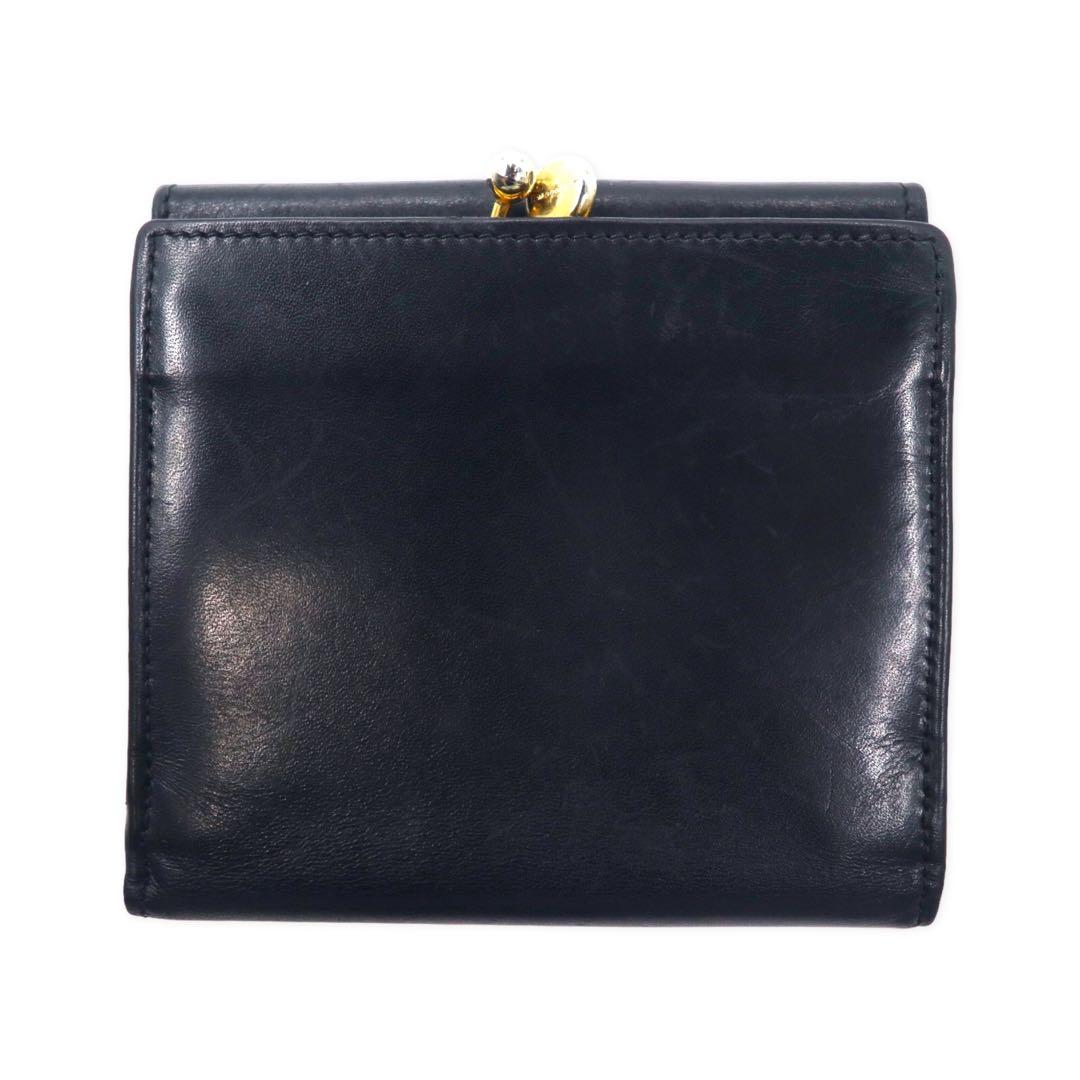 Salvatore Ferragamo Vara Ribbon Portafoglio a Due Ante in Pelle Nera con Chiusura a Scatto
