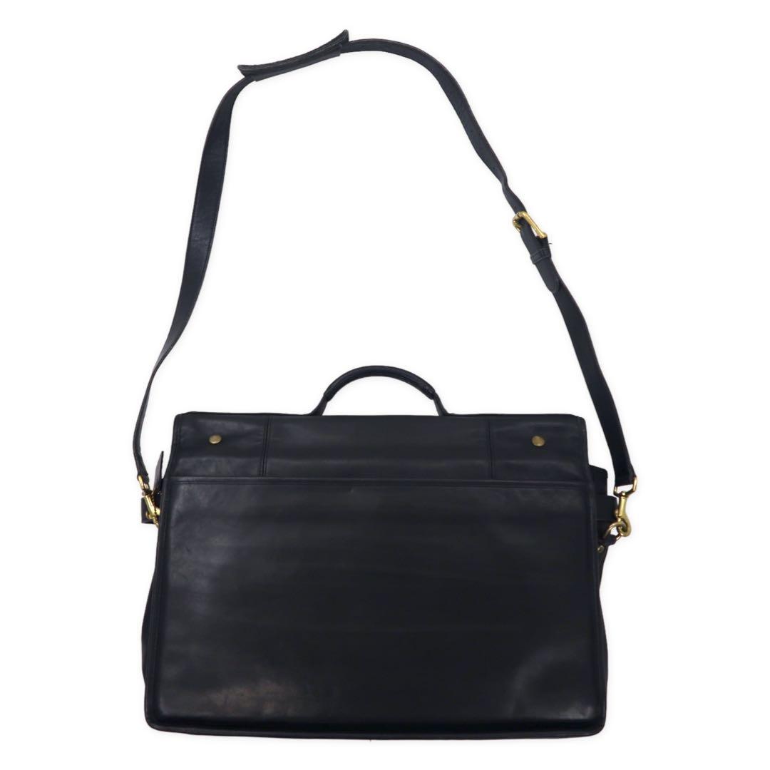 COACH オールドコーチ 2WAY ビジネスバッグ ショルダーバッグ ブラック レザー グラブタン カウハイド ダブルターンロック 0546