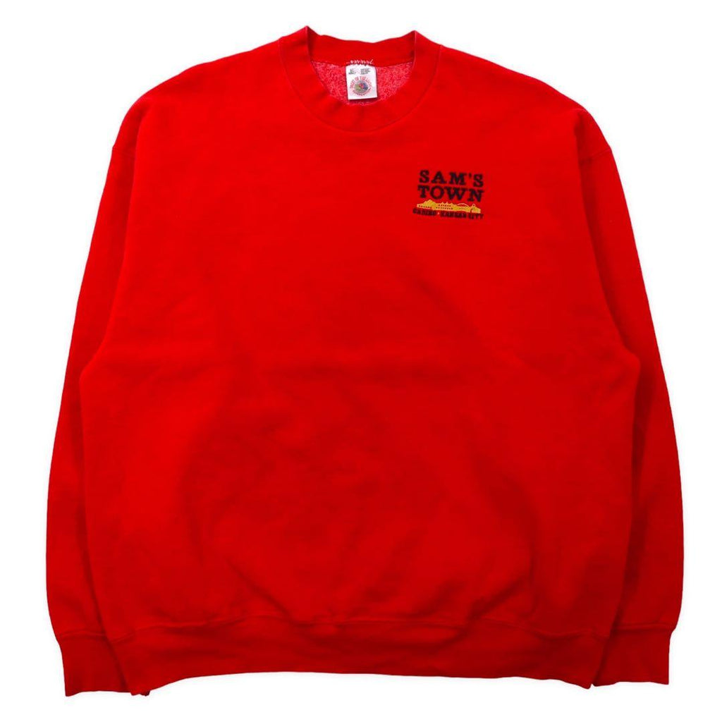 FRUIT OF THE LOOM USA製 90年代 スウェット XL レッド コットン 裏起毛 SAM'S TOWN ビッグサイズ