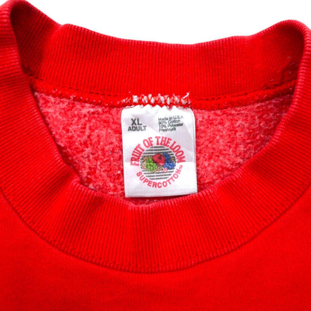 FRUIT OF THE LOOM USA製 90年代 スウェット XL レッド コットン 裏起毛 SAM'S TOWN ビッグサイズ