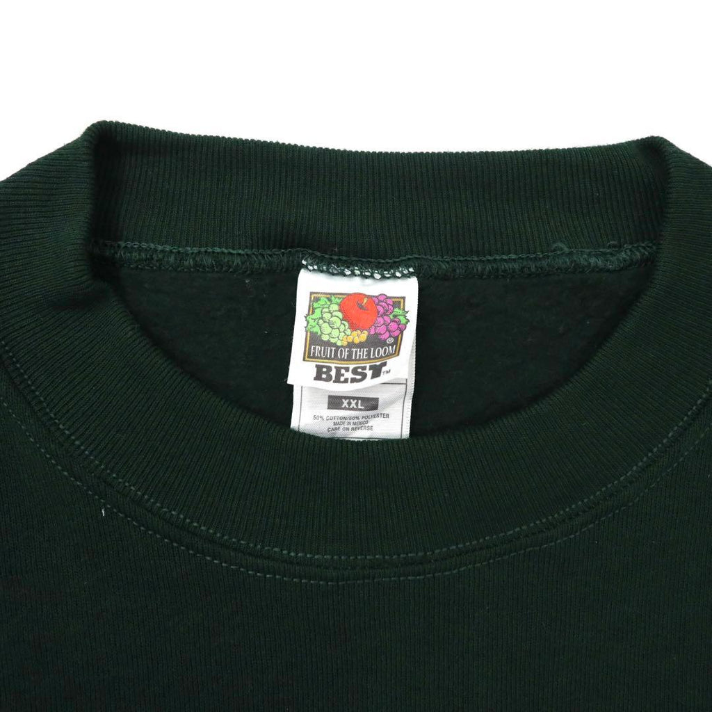 FRUIT OF THE LOOM Felpa stampata oversize XXL Verde Cotone Felpata Michael's Picnic In The Park Anni '90 Made in Mexico