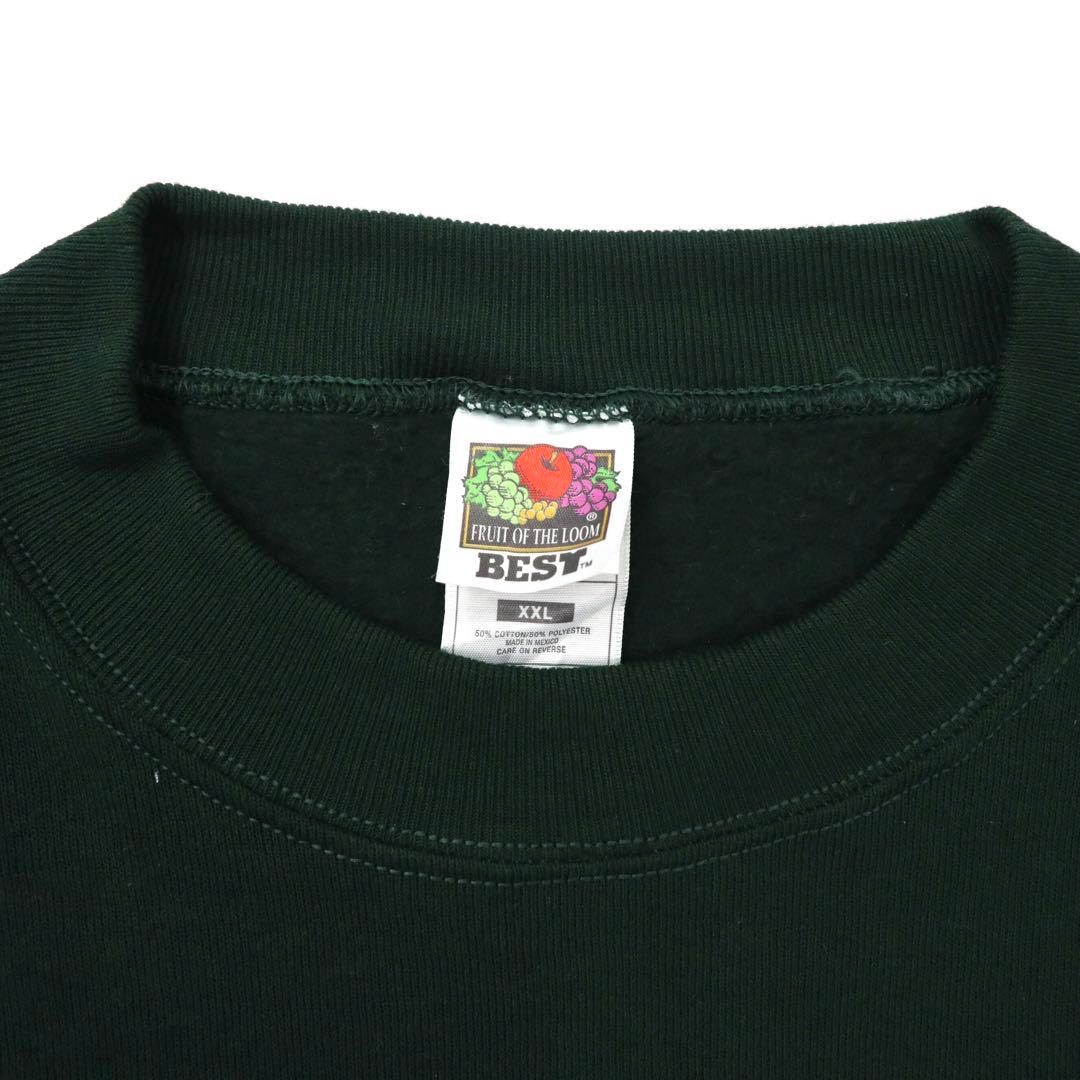 FRUIT OF THE LOOM Felpa stampata oversize XXL Verde Cotone Felpata Michael's Picnic In The Park Anni '90 Made in Mexico