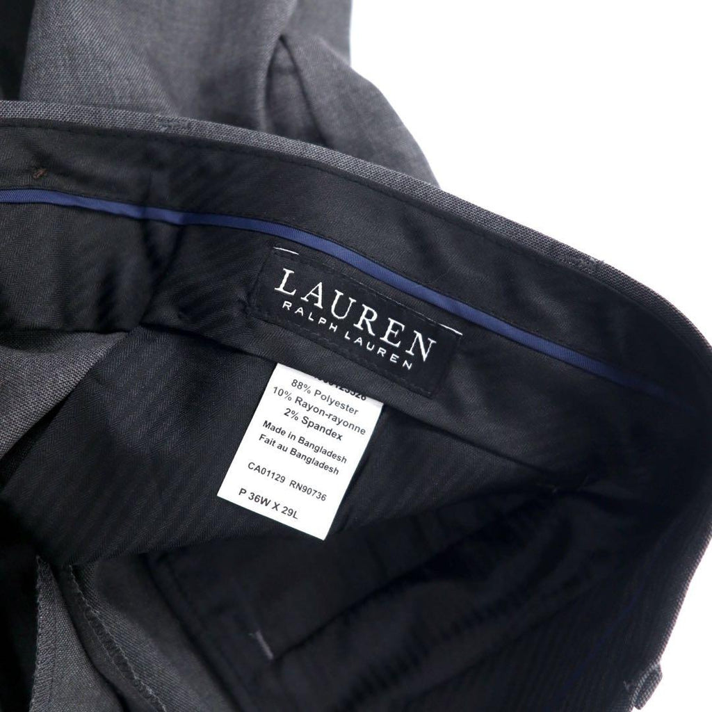 LAUREN RALPH LAUREN Pantaloni classici 36W grigio poliestere elasticizzato ULTRA FLEX antipiega Nuovo con etichette
