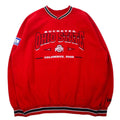 Lee SPORT anni '90 felpa college ricamata con bordo a coste L rossa cotone poliestere felpata NCAA OHIO STATE BUCKEYES football oversize