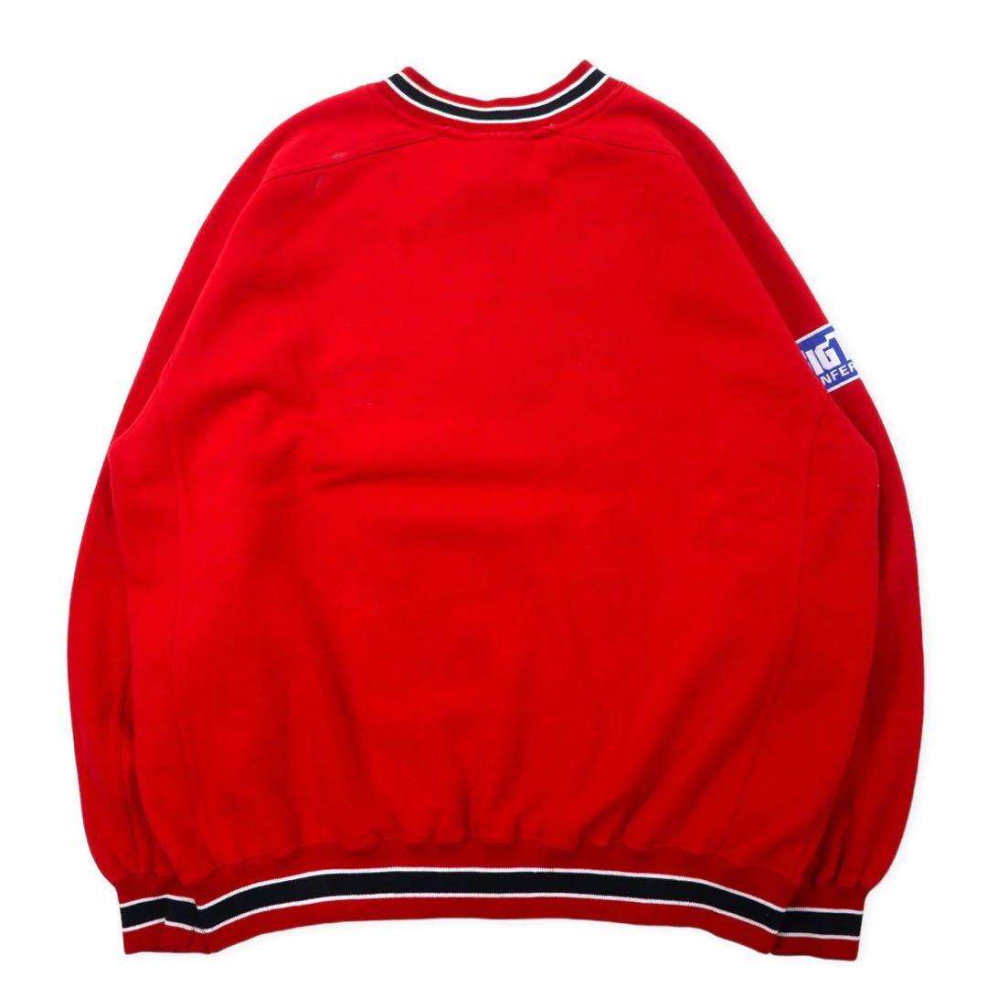 Lee SPORT anni '90 felpa college ricamata con bordo a coste L rossa cotone poliestere felpata NCAA OHIO STATE BUCKEYES football oversize