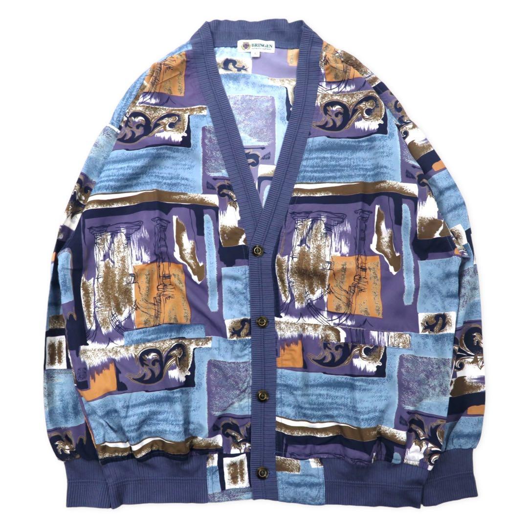 BRINGEN Cardigan retrò L Multicolore Fantasia stampa poliestere