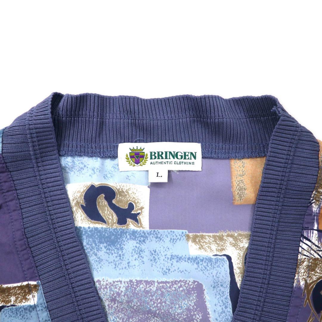 BRINGEN Cardigan retrò L Multicolore Fantasia stampa poliestere