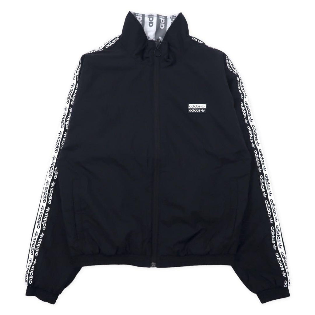adidas originals 総柄 リバーシブルジャケット M グレー ブラック トレフォイルロゴ ナイロン FQ2411