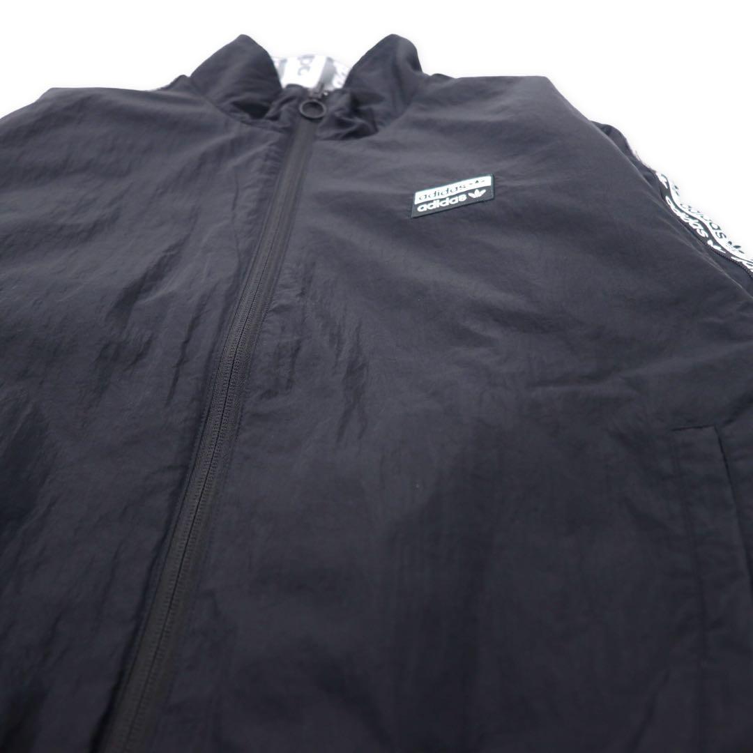 adidas originals 総柄 リバーシブルジャケット M グレー ブラック トレフォイルロゴ ナイロン FQ2411