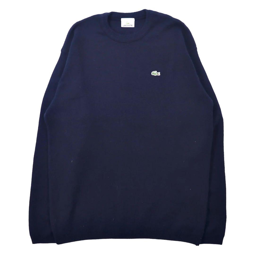 LACOSTE Maglione in maglia sottile 4 blu navy in lana con logo