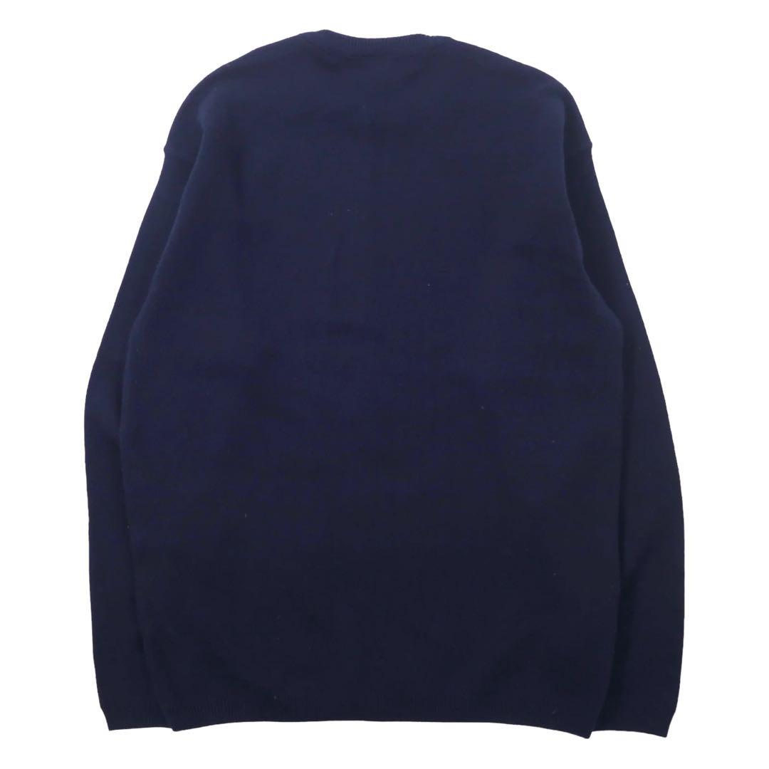 LACOSTE Maglione in maglia sottile 4 blu navy in lana con logo