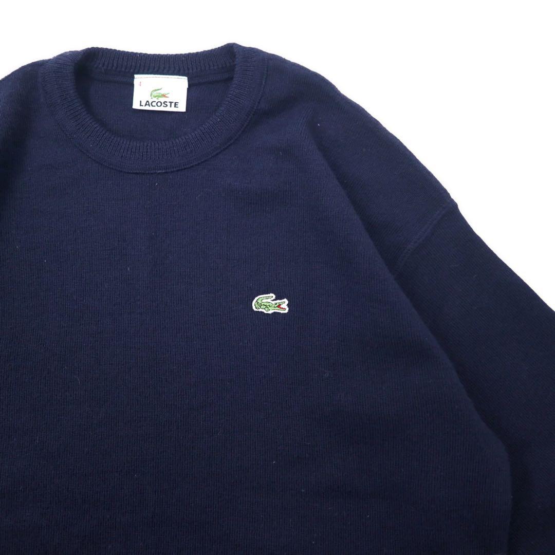 LACOSTE Maglione in maglia sottile 4 blu navy in lana con logo