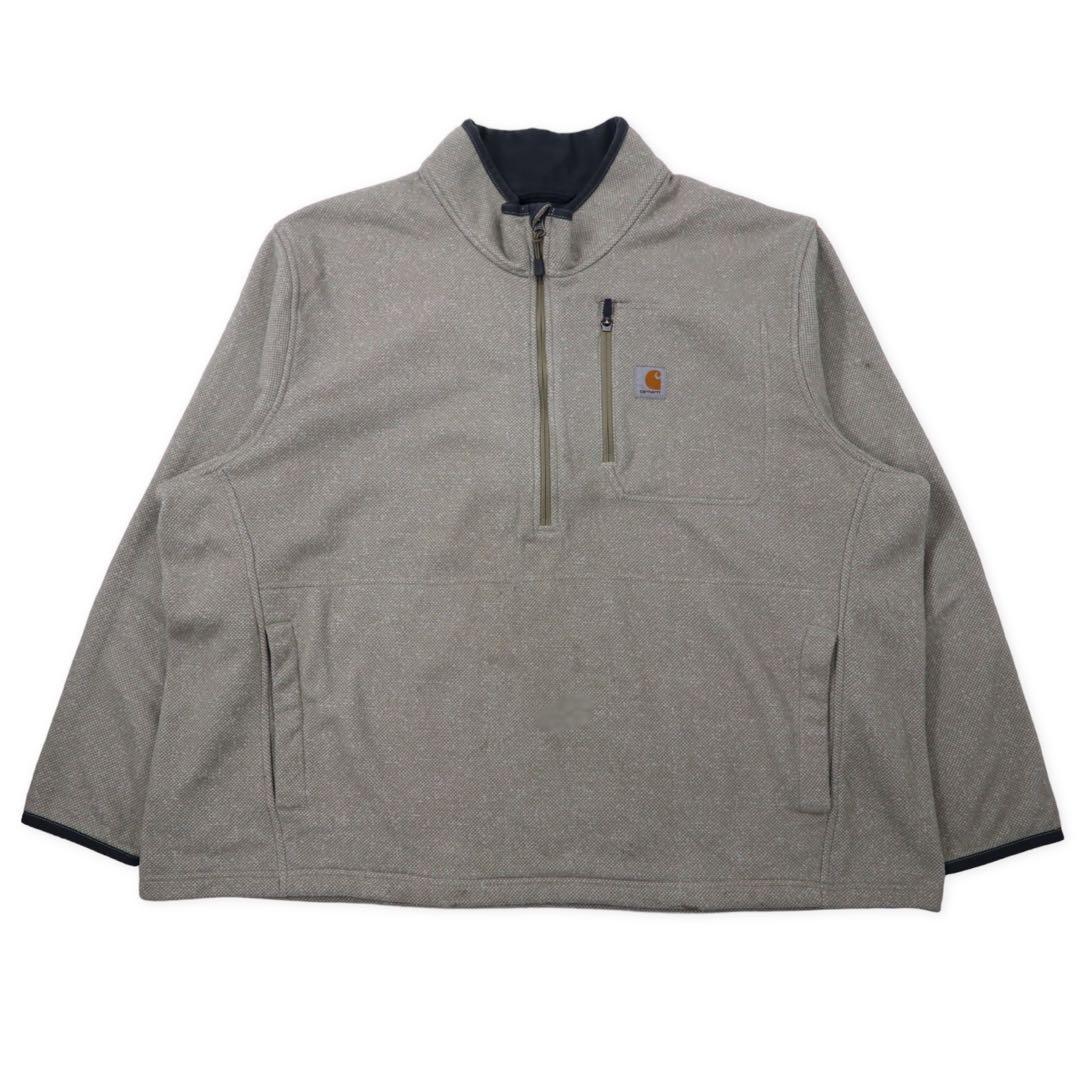 carhartt ハーフジップ フリースジャケット 3XL グレー ベージュ ポリエステル ビッグサイズ ヨルダン製