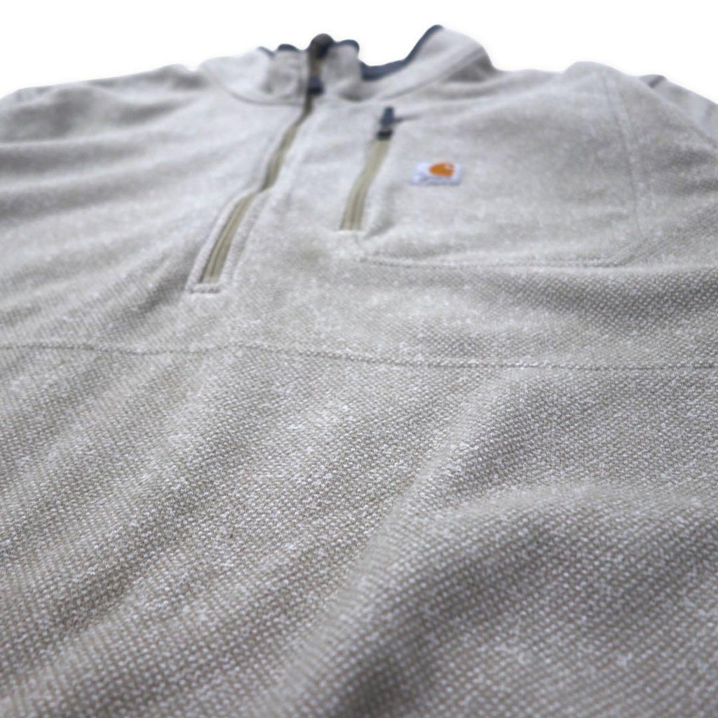 carhartt ハーフジップ フリースジャケット 3XL グレー ベージュ ポリエステル ビッグサイズ ヨルダン製