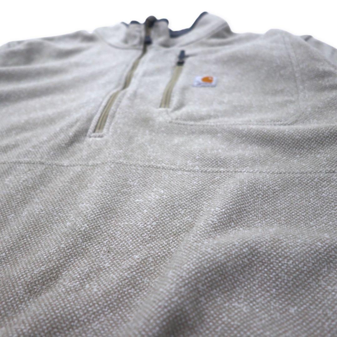 carhartt ハーフジップ フリースジャケット 3XL グレー ベージュ ポリエステル ビッグサイズ ヨルダン製