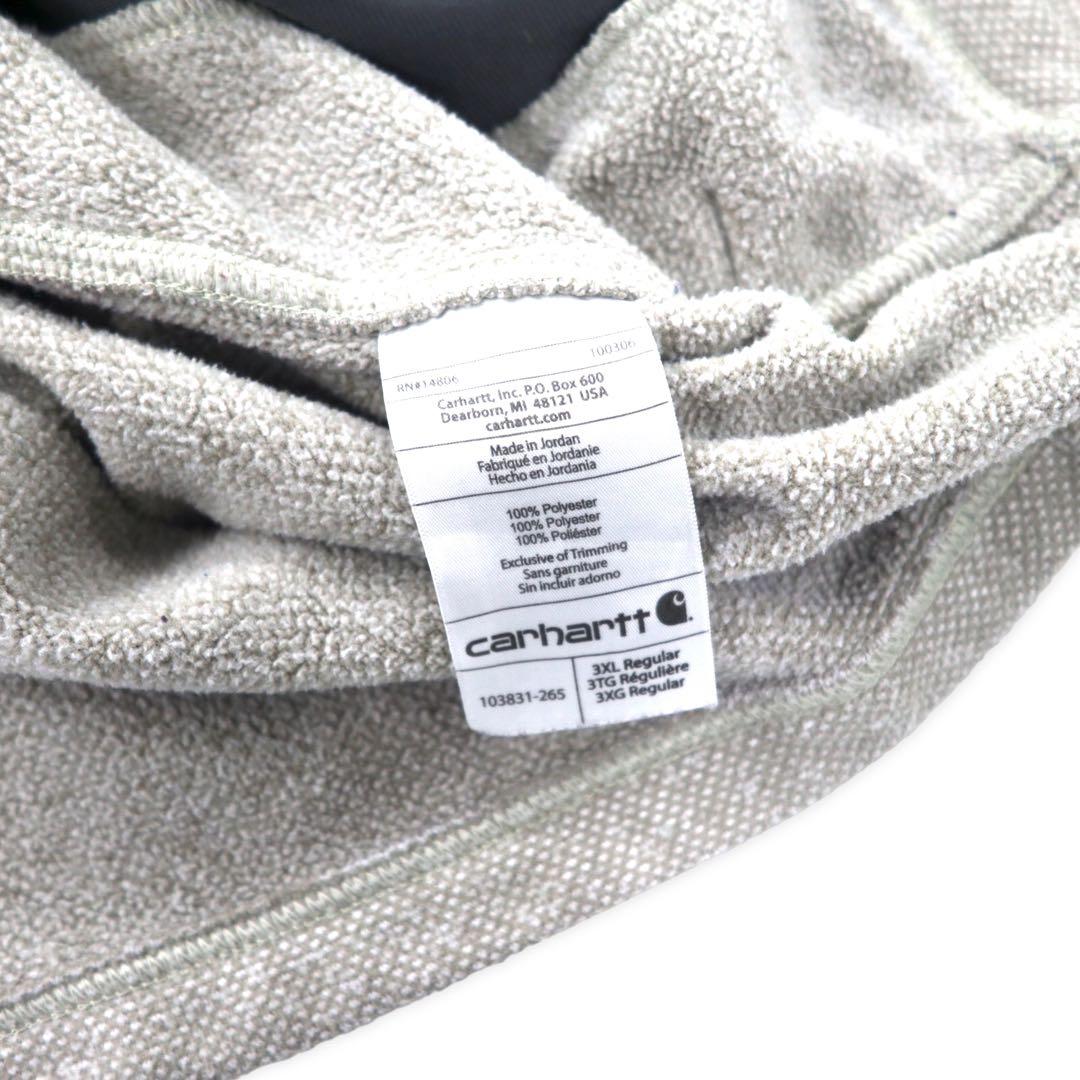 carhartt ハーフジップ フリースジャケット 3XL グレー ベージュ ポリエステル ビッグサイズ ヨルダン製