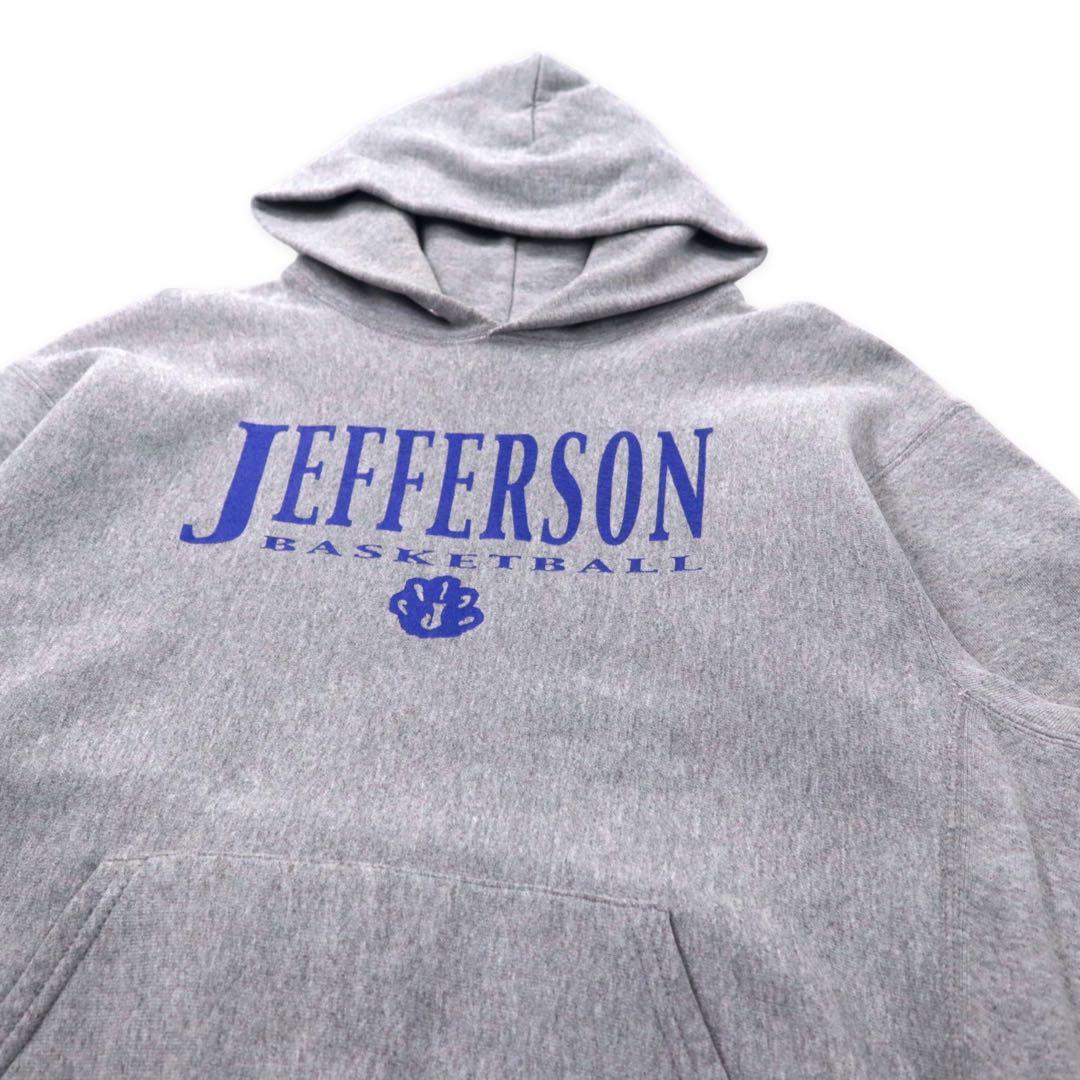 Lee anni '90 felpa con cappuccio Reverse Weave XL grigia cross grain cotone JEFFERSON BASKET BALL