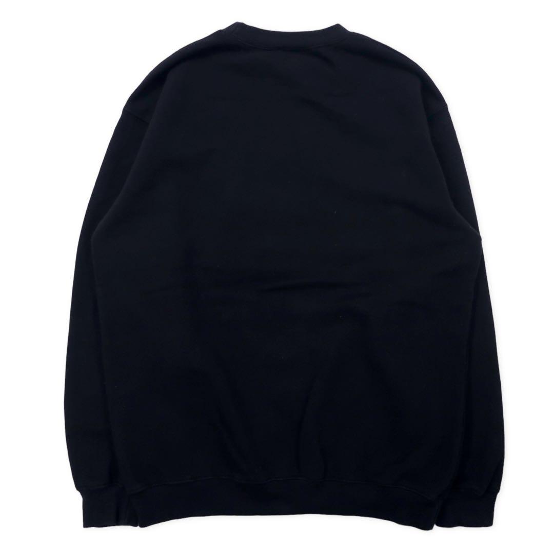 Felpa BAY SIDE Made in USA, taglia M, colore nero, con ricamo stemma, cotone felpato, WASHINGTON D.C., oversize.