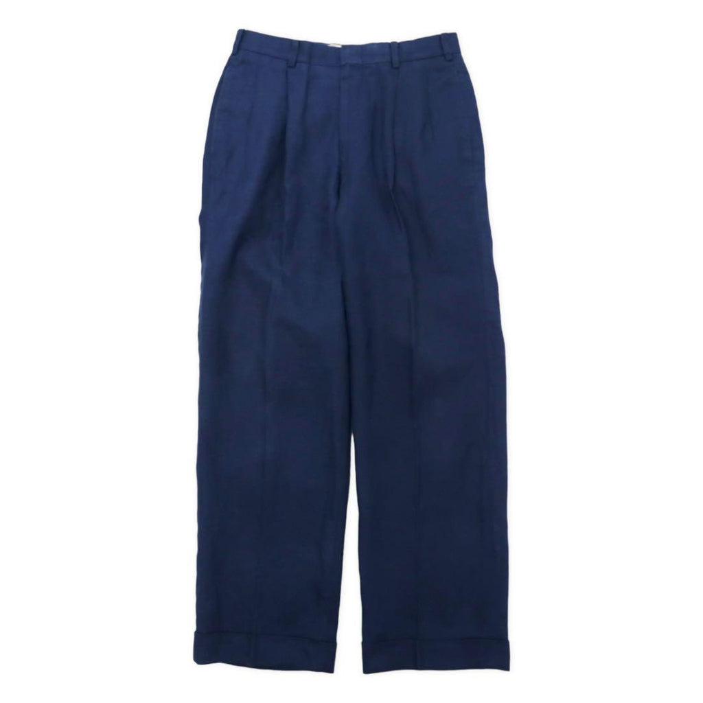 NEW YORKER Anni '80 Completo due pezzi Abito doppiopetto AB4 Blu navy Lino Fatto in Giappone