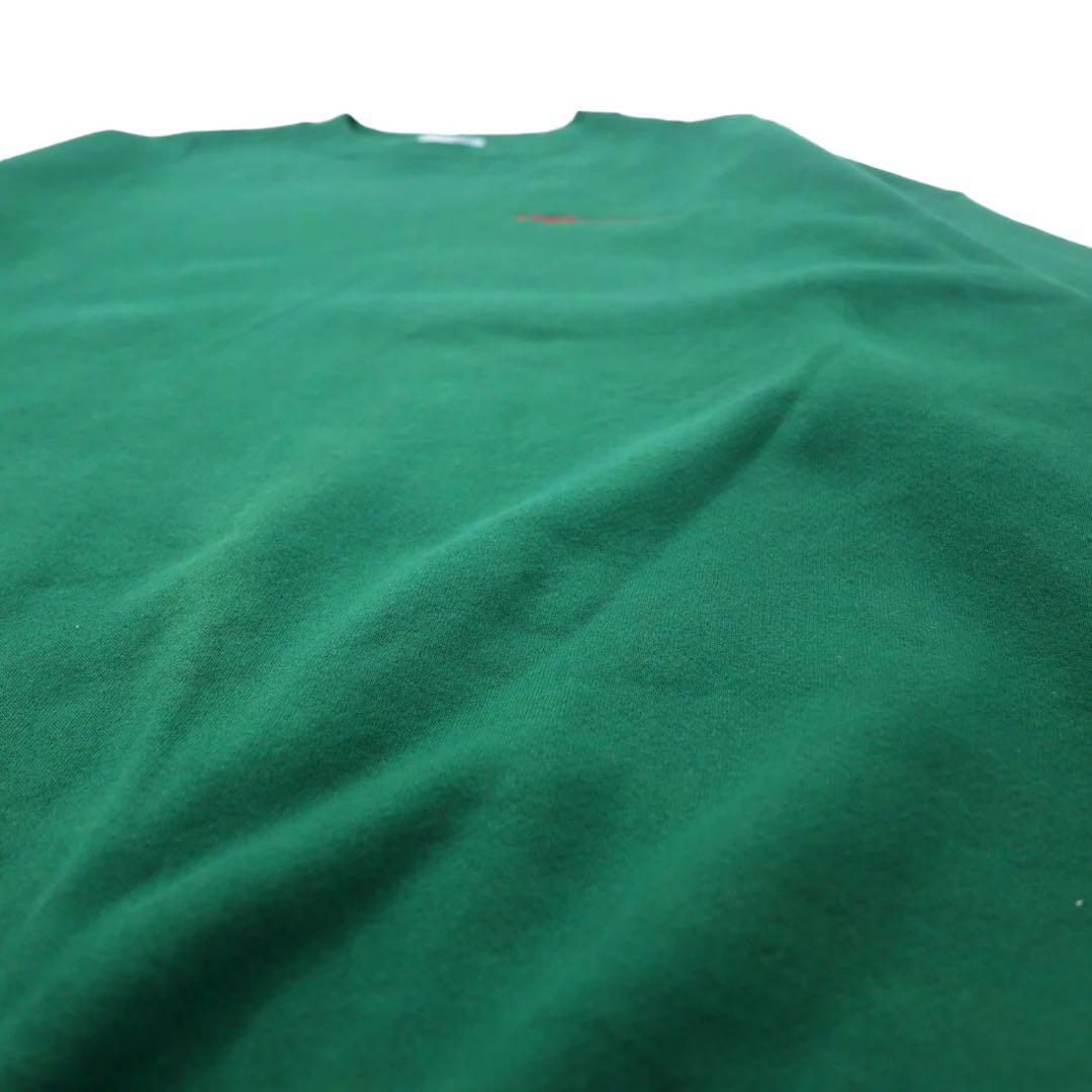 Hanes Made in USA anni '90 HEAVYWEIGHT girocollo felpa XXL verde cotone felpato ricamo a punto singolo TDM TILING INC. Taglia grande